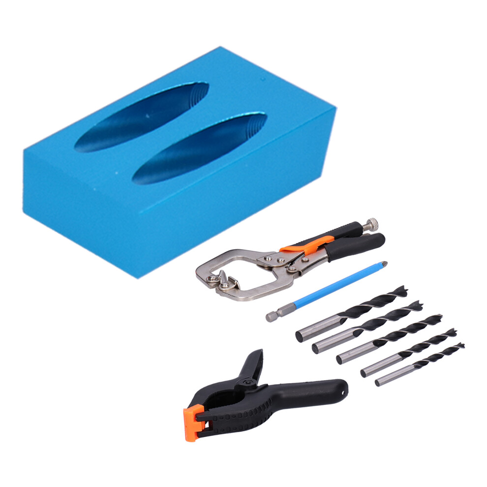 Oblique Hole Locator Aluminum Alloy Adjustable Positioning Drill Set For Wooden Furniture 8751322549914