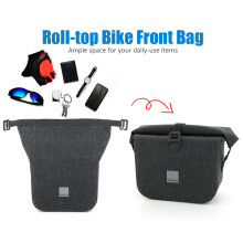 Sacoche de guidon étanche pour vélo 2 L gris 21x18x11 cm