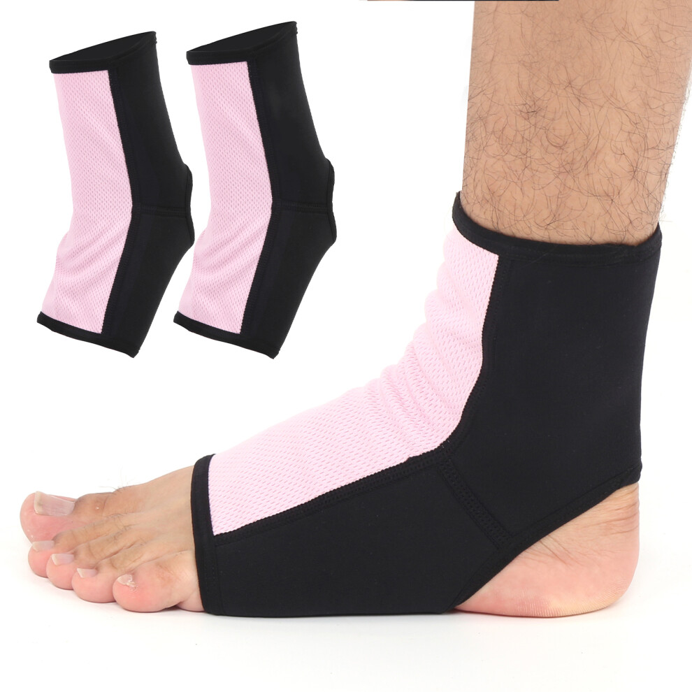 BN FIGHT Muay Thai MMA Ankle Support Wraps Breathable Ankle Guard for Muay Thai Sanda L SizePink