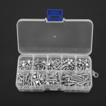 450 pièces de rivets à tête plate en aluminium M2,5, 3-20 mm, argenté