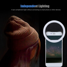 Luce ad anello per selfie 36LED 8x10x2 cm Nero Portatile