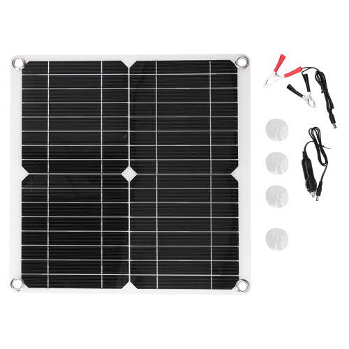 Kit solare flessibile da 40 W e 18 V, 280x280 mm, Nero, IP65 1