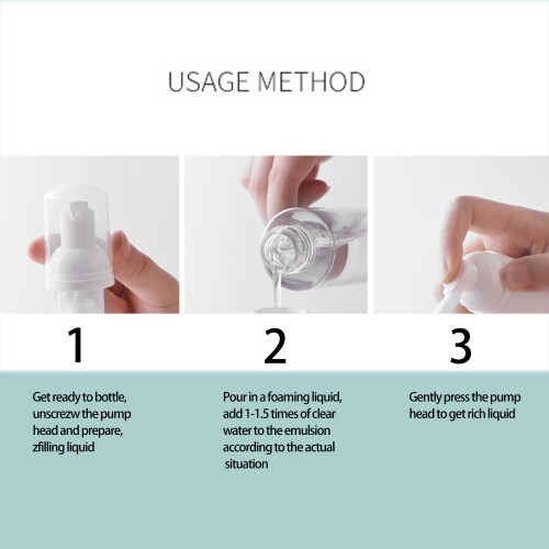 Flacone a pompa per mousse schiumose da 50 ml, dispenser da viaggio 2