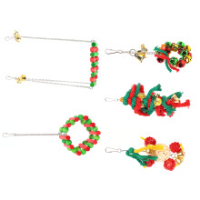 5 pièces - Jouet pour perroquet - Bûche+Corde en coton - Balançoire de Noël