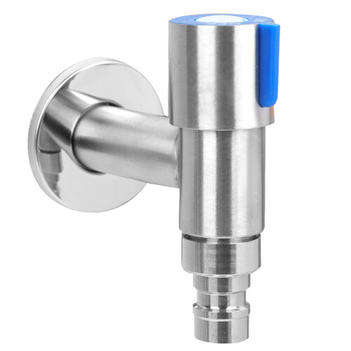 Robinet mural en acier inoxydable G1/2" 9x7x2 cm argenté 1