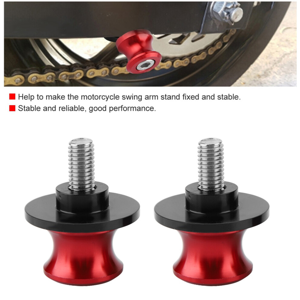 2Pcs 6Mm Motorcycle Cnc Rear Stand Swing Arm Spool Sliders Stand Swingarm Bobbins (Red) Red 4301322556654