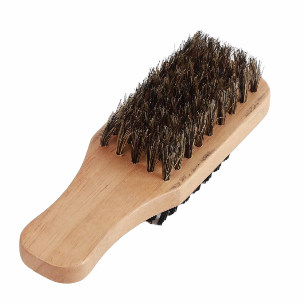 Beard Brush Wooden Handle Double Sided Men's Beard Grooming Brush for Mustache Cleaning