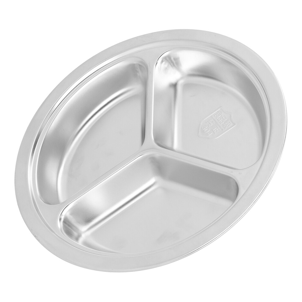 Stainless Steel Dish Dinner Plate Reusable Children Rice Plate Canteen Snack Plate for Home Kitchen Restaurant HotelS