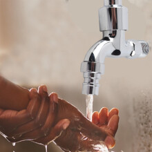 G1/2" Robinet de buanderie mural, argenté, robinet d'eau froide