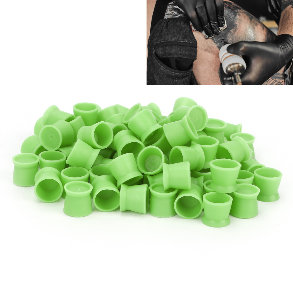 300pcs Tattoo Ink Pigment Cup Disposable Silicone Eyebrow Lip Eyes Tattoo Pigment CupGreen