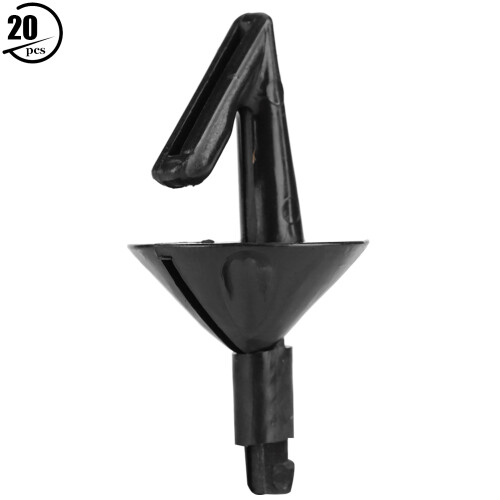 20 pièces de clips à appâts noirs en forme de cône 1,6  1,85  3,7 cm
