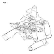 Spilli di sicurezza in ferro 50 pezzi, 22 mm, spilli bloccanti, argento