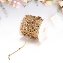 Jewelry Chains DIY Metal Bead Stainless Golden Chain Spool for Sweater Clothes Necklace Bracelet Jewelry Making