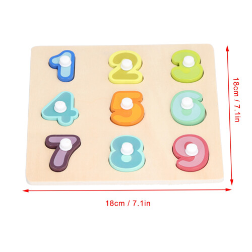 Puzzle numerici in legno con perni 18x18 cm per 36 mesi 2