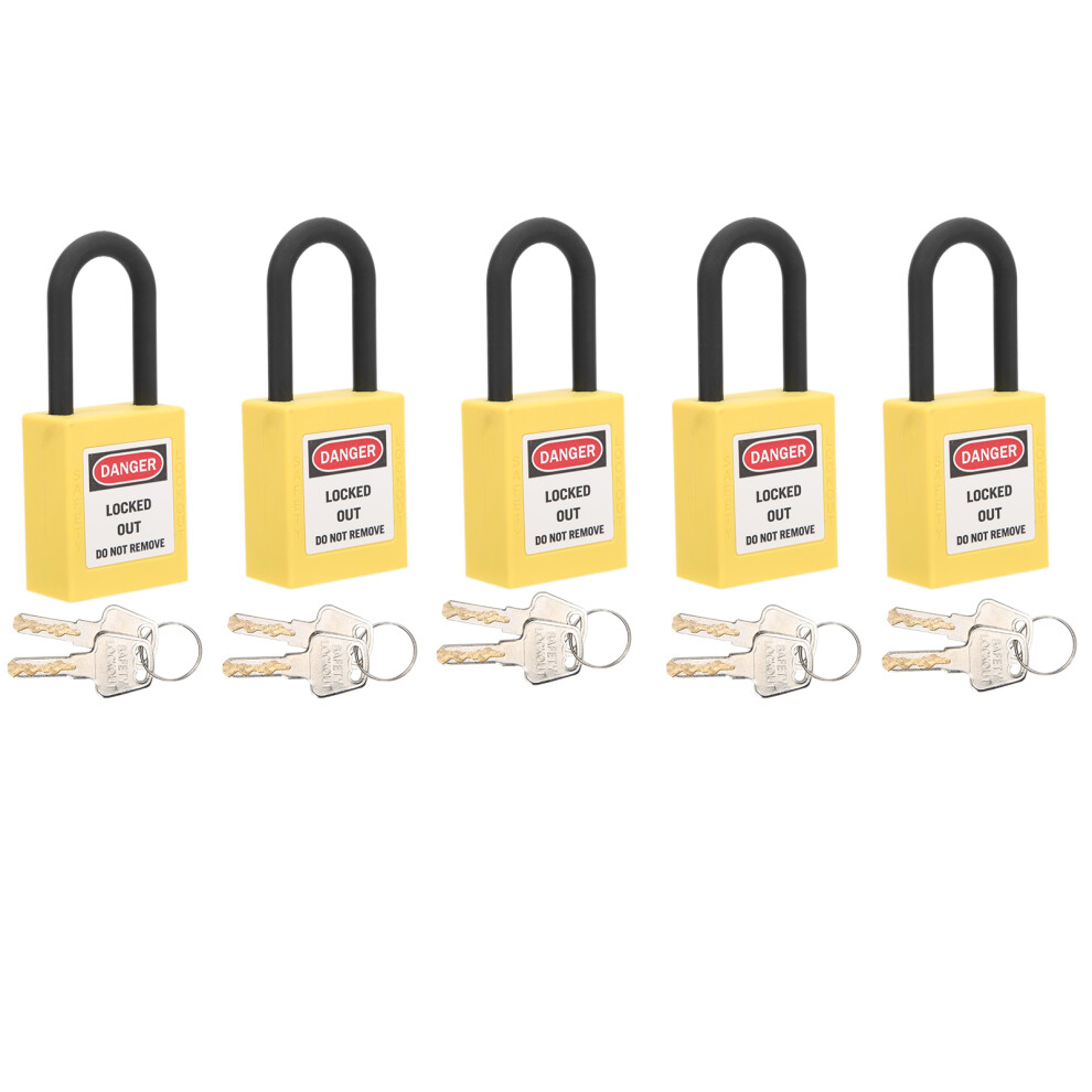 5 Sets Lockout Lock 38Mm Nylon Engineered Dustproof Security Padlock For Industrial Siteyellow 4671322564318