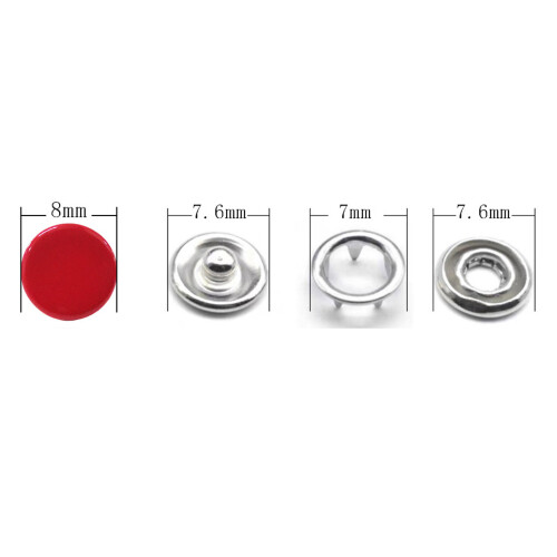 100 ensembles de boutons-pression en laiton rouge à tenon 2