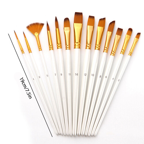 Ensemble de 13 pinceaux blancs nacrés - L1# R3/7/9# 1