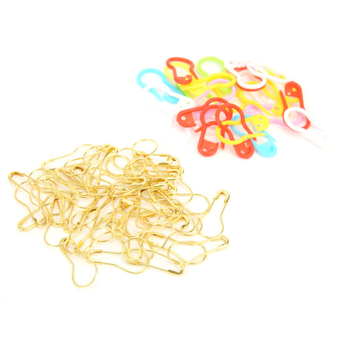 Spilli Calabash Dorati, 50 pezzi in plastica + 50 pezzi in ferro 1
