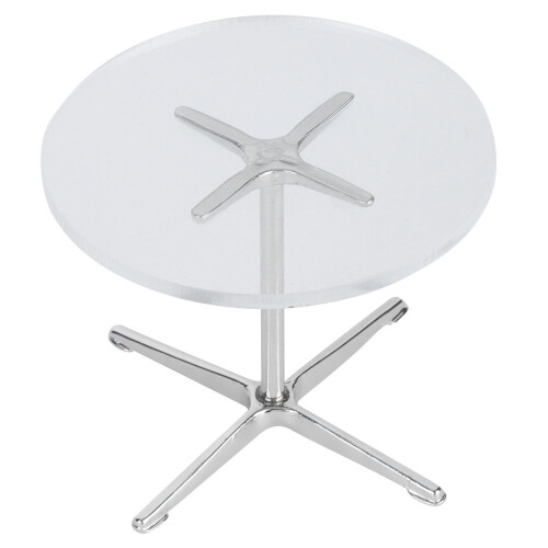 1:12 Table ronde transparente pour maison de poupée, diamètre 6,3 cm 1