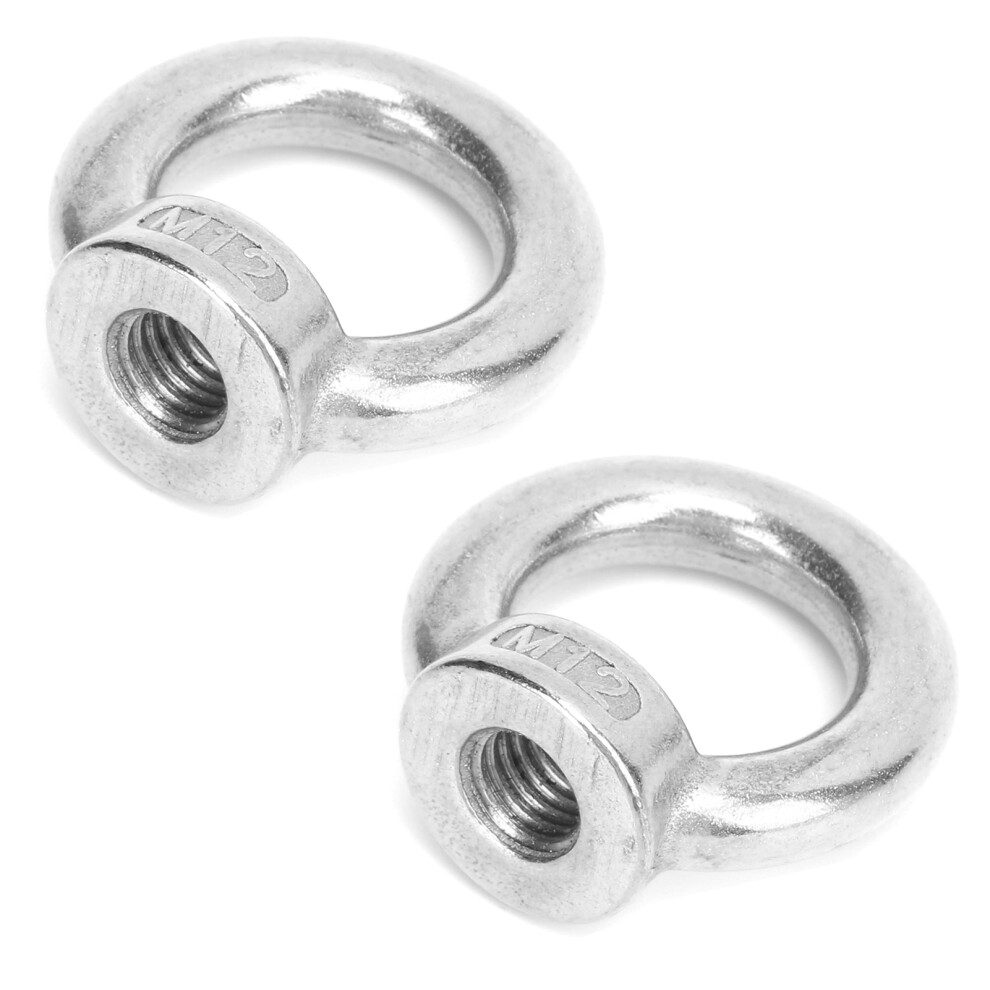 2Pcs Lifting Eye Nuts Stainless Steel Outdoor Water Tools For Ocean Industry Yachts Speedboatsm12 340Kg Load 5021322567502