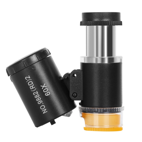 60X Lente d'ingrandimento 4x3.8x2cm, 2 LED & UV, nero 2