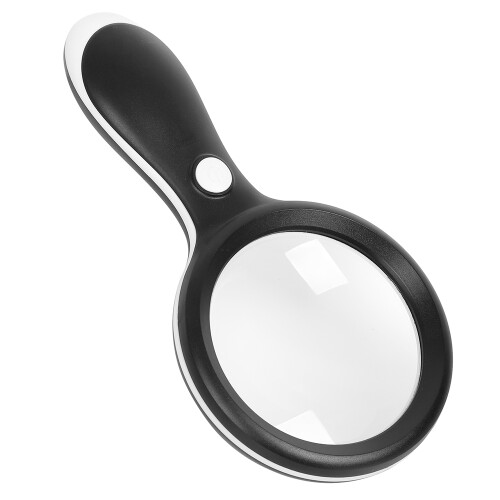 Loupe LED manuelle 10X 88mm noir/blanc, 3xAAA 1