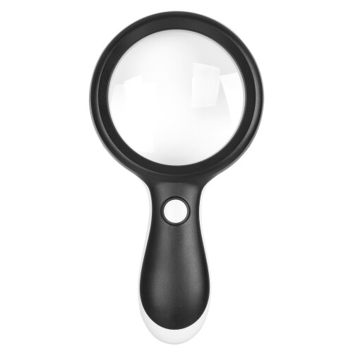 Loupe LED manuelle 10X 88mm noir/blanc, 3xAAA