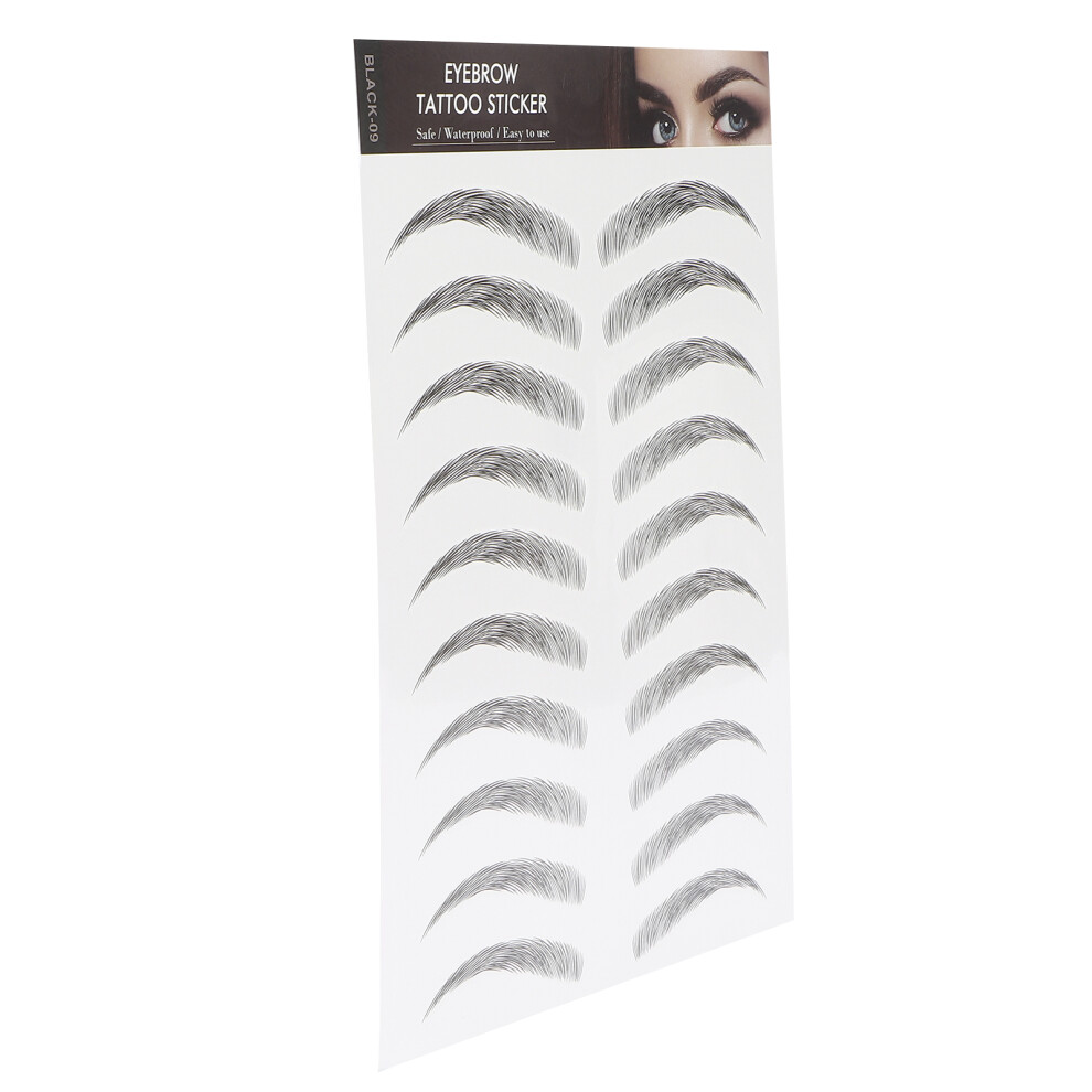 Long Lasting Eyebrow Transfers Sticker Household Portable Women Eyebrow Tattoo StickerBLACK-09