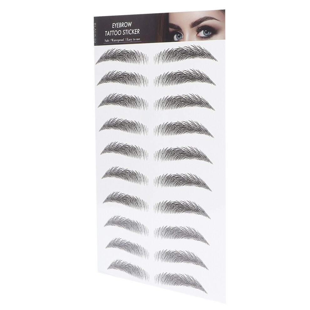 Long Lasting Eyebrow Transfers Sticker Household Portable Women Eyebrow Tattoo StickerBLACK-02