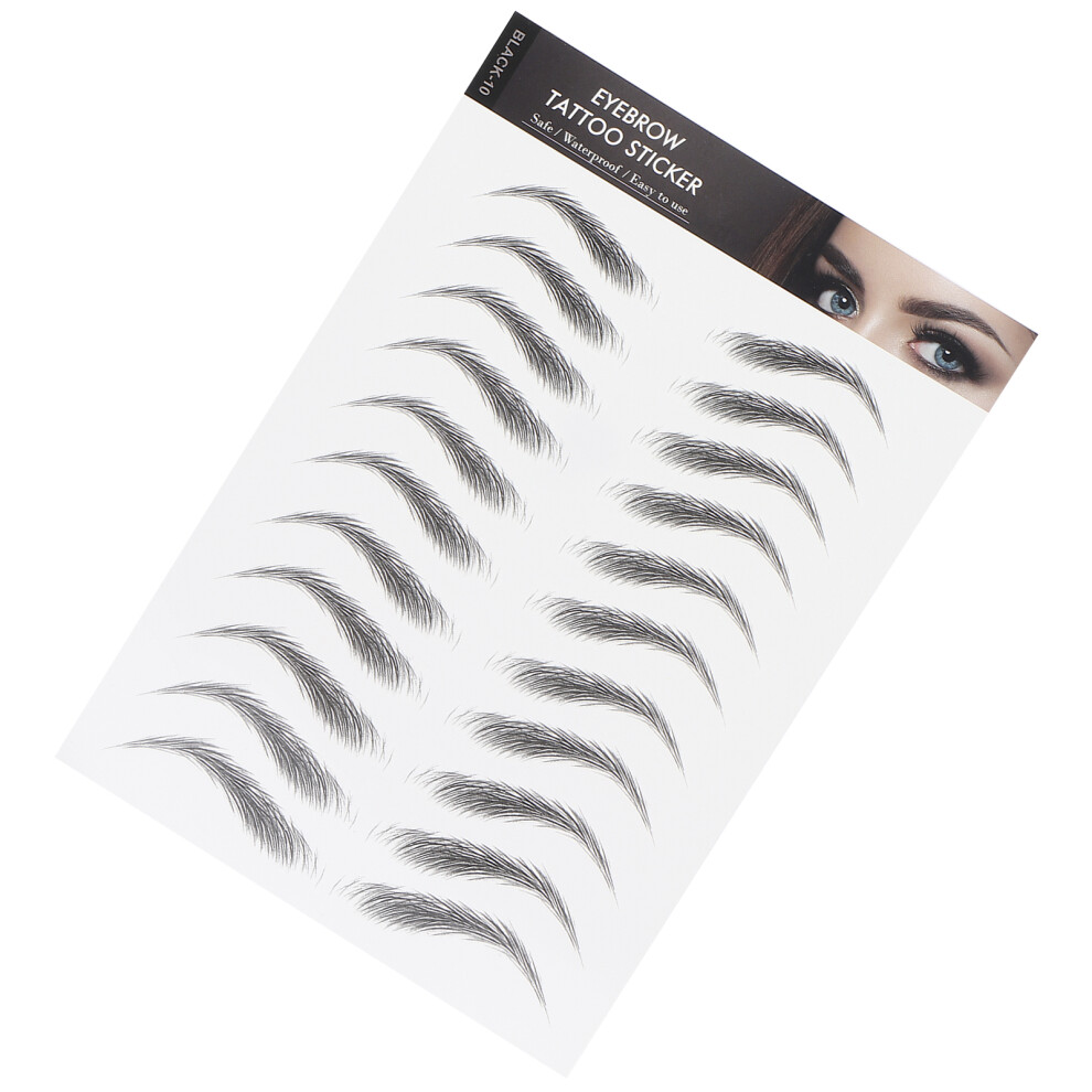 Long Lasting Eyebrow Transfers Sticker Household Portable Women Eyebrow Tattoo StickerBLACKâ10