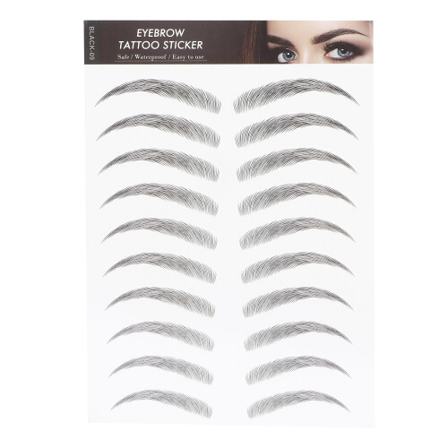 BLACK-09 Transferts de sourcils 148  210 mm noir 1