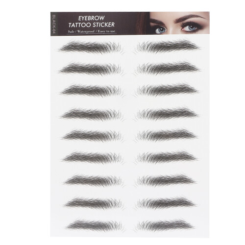 BLACK-04 Autocollants de transferts pour sourcils 148x210mm 1