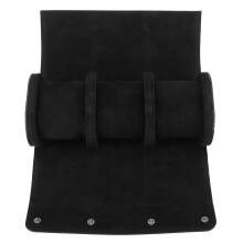 Scatola per orologi in pelle PU con 3 scomparti, nera, 8,7 x 3,9 x 2,8 pollici