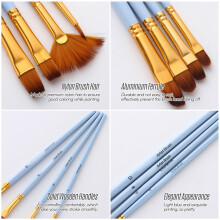 Ensemble de 20 brosses Ă cheveux en nylon Type1-5 4/6/8/10 bleu