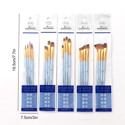 Ensemble de 20 brosses à cheveux en nylon Type1-5 4/6/8/10 bleu 1