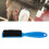 Spazzola per barba con manico, plastica + lana di nylon, blu 14