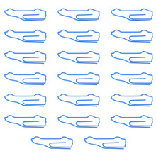 20 pièces de trombones bleus en forme de voiture, mesurant 3,8  1,4 cm, marque-pages