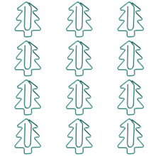 12 graffette a forma di albero di Natale, 3,32,4cm, argento
