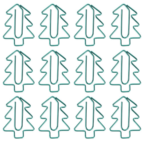 12 graffette a forma di albero di Natale, 3,32,4cm, argento 1