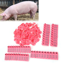 Pink Pig Rind- und Schaf-Ohrmarken 100 Stück Kunststoff-Farmtier-Identifikation