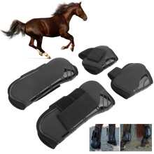 4 pièces de protège-tendons pour cheval - avant et arrière - noir L