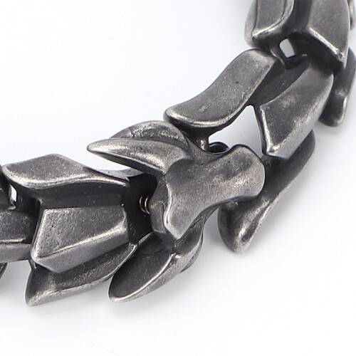 Modèle : Bracelet en acier-titane 21  1,5 cm, argent 2
