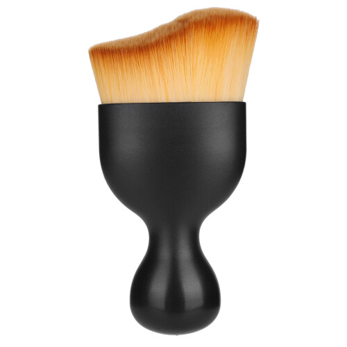 Foundation Makeup Brush Curving Wine Glass Shape Base Makeup Brush for Liquid FoundationBrown 1