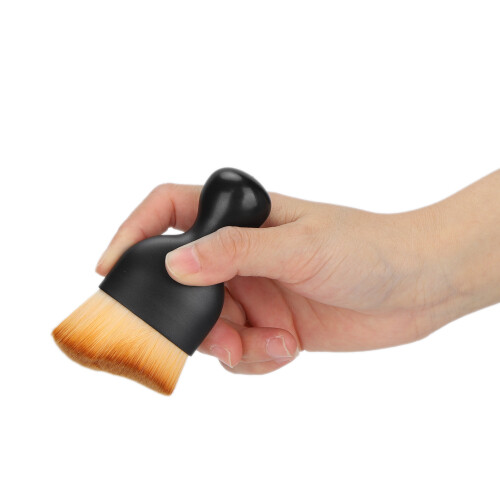 Foundation Makeup Brush Curving Wine Glass Shape Base Makeup Brush for Liquid FoundationBrown 2
