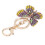 Papillon alliage de zinc porte-clés strass vert 13