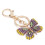Papillon alliage de zinc porte-clés strass vert 14