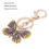Papillon alliage de zinc porte-clés strass vert 3