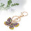 Papillon alliage de zinc porte-clés strass vert 1
