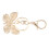 Papillon alliage de zinc porte-clés strass vert 8