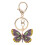 Papillon alliage de zinc porte-clés strass vert 2